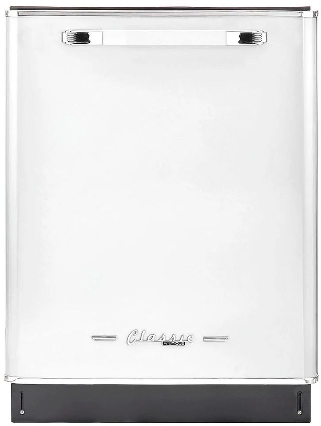 Unique® Appliances Classic Retro 24" Marshmallow White Built In Dishwasher-0
