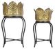 A & B Home 2-Piece Black/Gold Planter with Legs Set-1