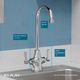 Elkay Chrome Single Hole Concealed Deck Faucet with 5" Gooseneck Spout and 2" Lever Handles-3