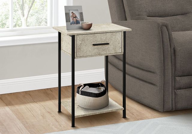 Monarch Specialties Inc. Cream Stone Accent Table-1