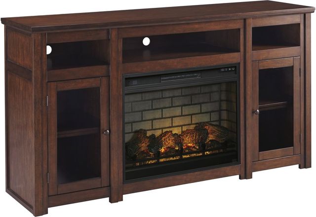 Signature Design by Ashley® Harpan 72" Reddish Brown TV Stand with Fireplace-0