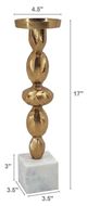 A & B Home Gold/White Diamond Stem Pillar Holder-2
