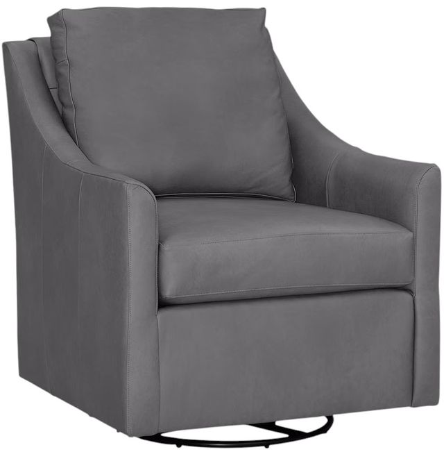Bassett® Furniture Customizable Sloan Leather Slope Arm Swivel Chair-0