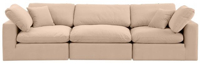 Meridian Furniture Comfy 3-Piece Beige Velvet Sofa-1