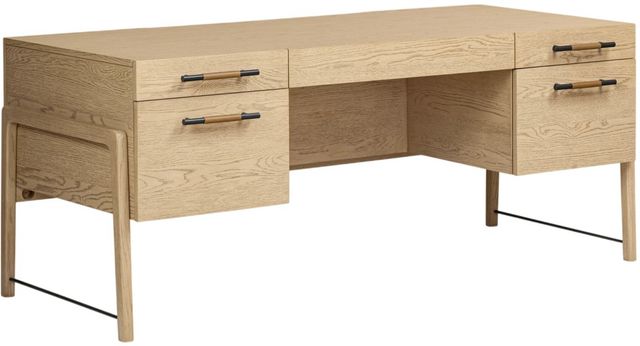 Four Hands Rosedale Yucca Oak Veneer Executive Desk-0
