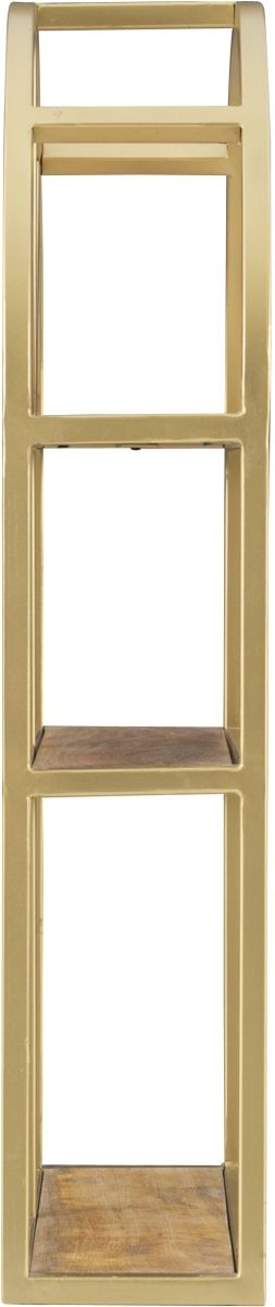 Powell® Wren Gold/Natural Metal Wall Shelves-4