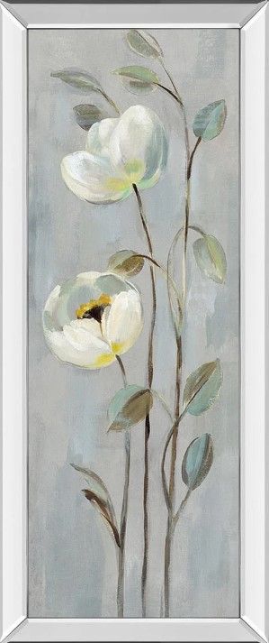 Classy Art Neutral Branches II on Gray by Silvia Vassileva Mirrored Frame Wall Art-0