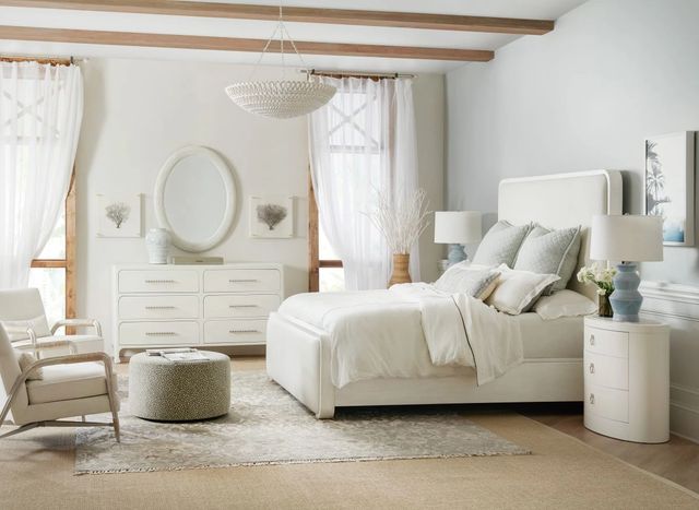 Hooker® Furniture Serenity Ashore Arctic/Sand Dollar California King Upholstered Panel Bed-1