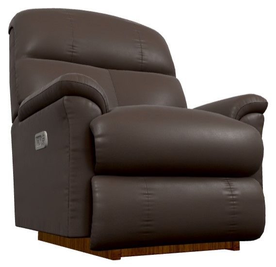 La-Z-Boy® Reed Walnut Leather Power Rocking Recliner with Headrest-0