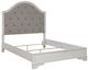 Signature Design by Ashley® Blendon Chipped White Queen Upholstered Panel Bed-1