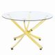 Coaster® Beckham Chanel Glass Top Dining Table with Brass Base-0