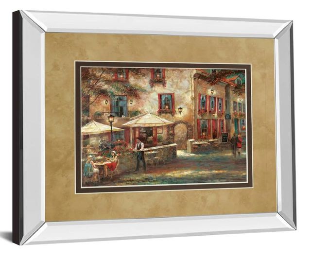 Classy Art Courtyard CafÃ© by Ruanne Manning Mirror Framed Wall Art-1