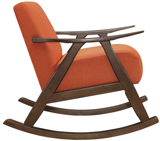 Homelegance® Waithe Dark Walnut/Orange Rocking Chair-3