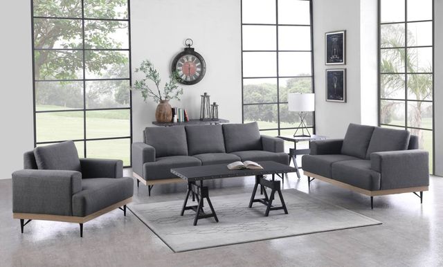 Coaster® Kester Charcoal Recessed Track Arm Chair-1
