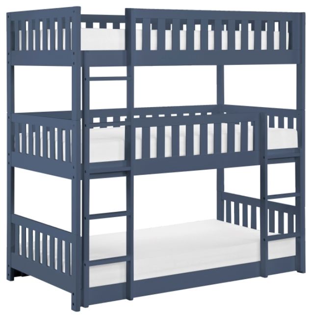 Homelegance® Nora Blue Twin Triple Bunk Bed-0