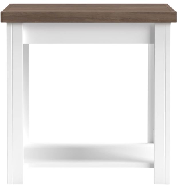 Legends Home Hampton Barnwood End Table with Jasmin White Base-3