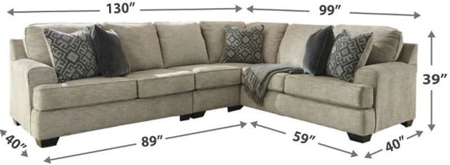 Signature Design by Ashley® Bovarian 3-Piece Stone Sectional Sofa-1