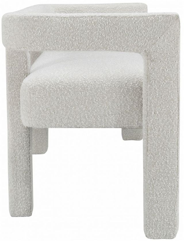 Meridian Furniture Athena Grey Boucle Fabric Upholstered Bench-2