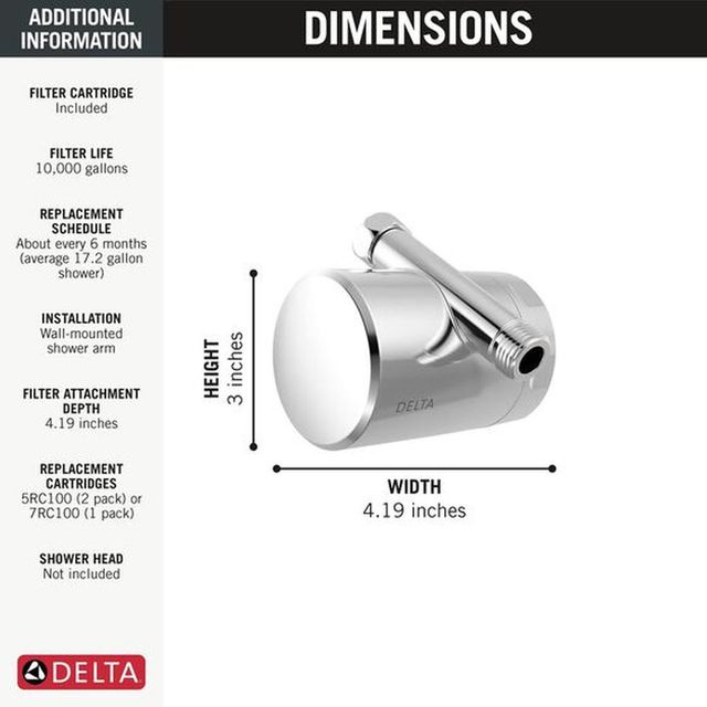 Delta Clarifi™ Chrome Standard Shower Filter Attachment-1