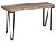 International Furniture Direct Natural Parota Natural Top Sofa Table with Black Metal Base-0