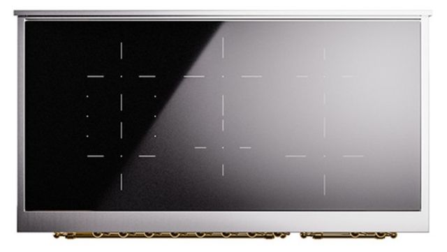 Ilve® Nostalgie II Noblesse 48'' Custom RAL Color Pro Style Induction Range with Brass Trim-2