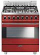 Smeg 30" Free-Standing Gas Range-Red-0