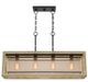 Cal® Lighting & Accessories Palencia 4-Light Distressed Oak Chandelier with Organza Shade-1