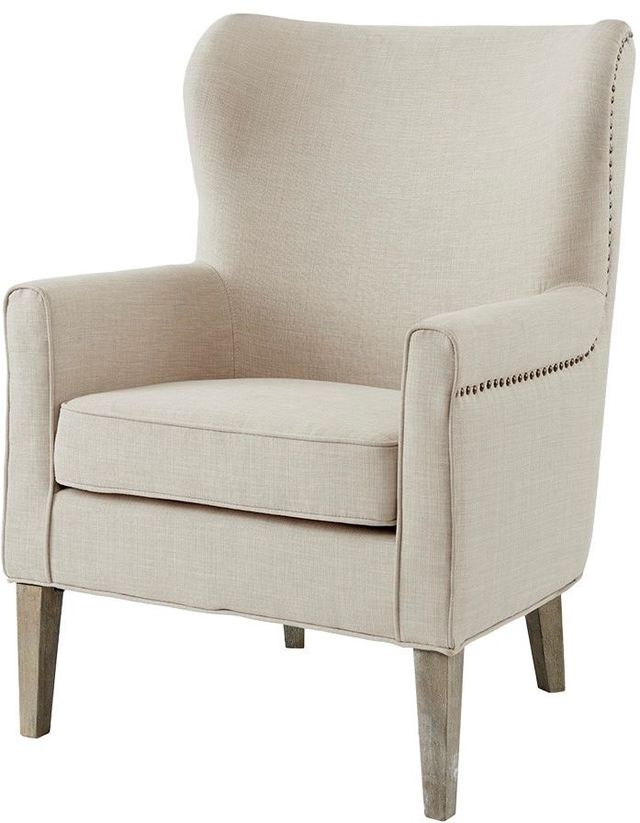 Olliix by Madison Park Natural Colette Accent Wingback Chair-1