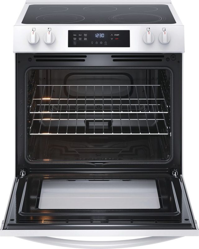 Frigidaire® 30" White Slide-In Electric Range with Steam Clean-1