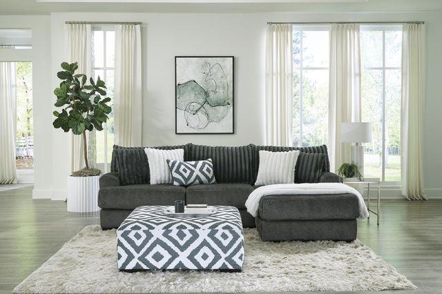 Albany Industries 2-Piece Tweed Gunmetal Right-Arm Facing Chaise Sectional-1
