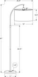Monarch Specialties Inc. Black Downrod Floor Lamp-1