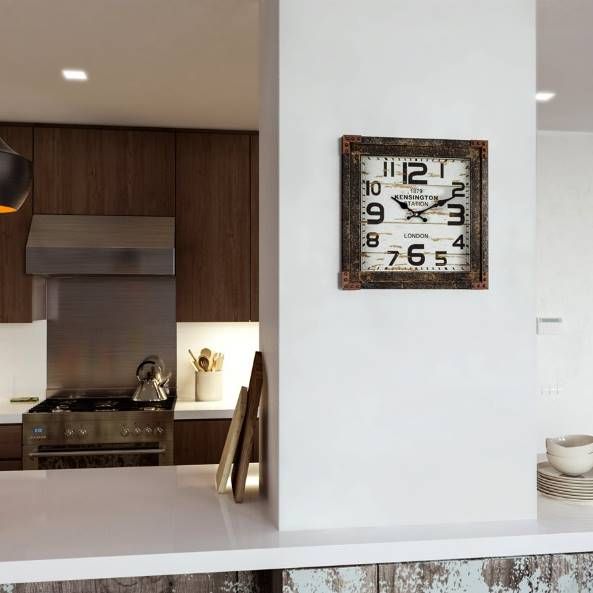 YHD TimeTrack Black/Brown/White Wall Clock-1