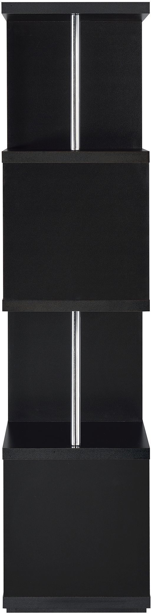 Coaster® Baxter Black/Chrome 4-Shelf Bookcase-3
