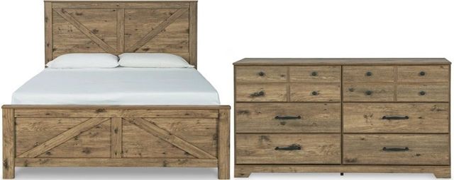 Signature Design by Ashley® Shurlee 2-Piece Light Brown King Panel Bed Set-0