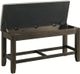 Elements International Colorado Beige/Charcoal Storage Dining Bench-1