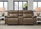 Signature Design by Ashley® Max-Media 3-Piece Biscotti Power Reclining Sectional with Audio Console-1