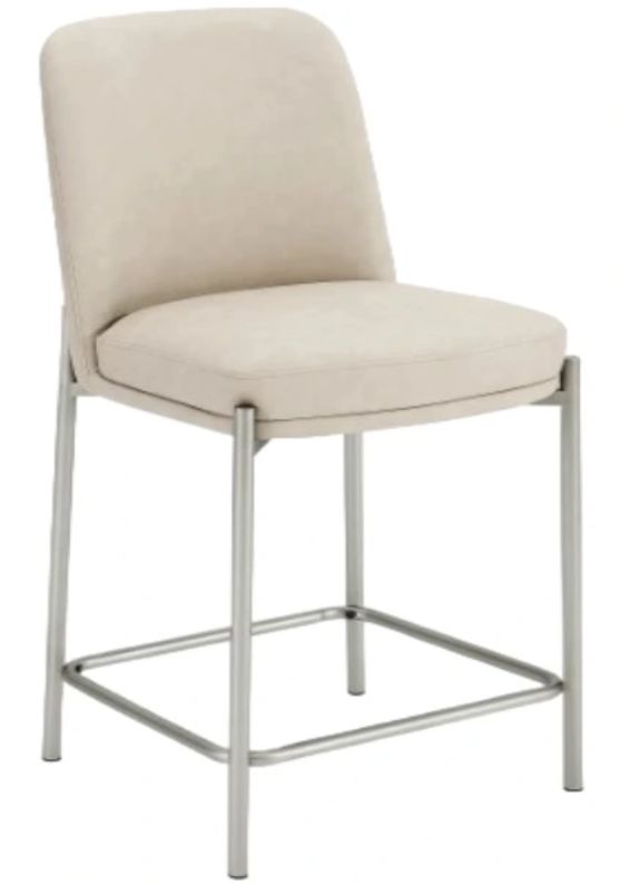 Modus Furniture Crossroads 2.0 Dion Brushed Nickel/Camel Upholstered Counter Stool-0