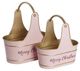 A & B Home 2-Piece Pink Basket Set-0