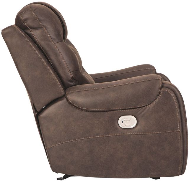 Signature Design by Ashley® Yacolt Walnut Power Recliner with Adjustable Headrest-4