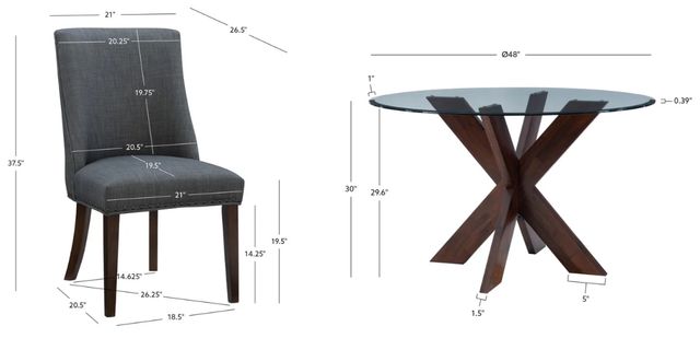 Powell® Auden 5-Piece Espresso/Gray Dining Table Set -1