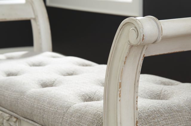 Signature Design by Ashley® Realyn Antique White Accent Bench-2