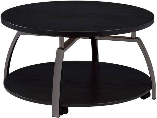 Coaster® Dacre Dark Charcoal Coffee Table with Black Nickel Base-0