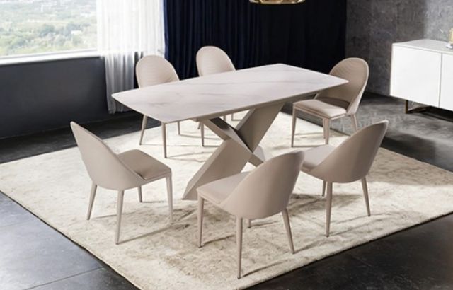Furniture of America® Lenvik White Dining Table-1