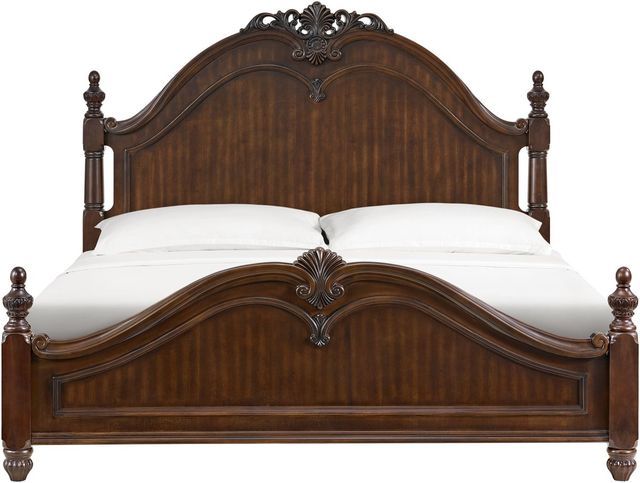 Elements International Northridge Cherry King Panel Bed-2