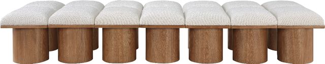 Meridian Furniture Pavilion 14-Piece Cream/Walnut 109" Modular Bench Set-1