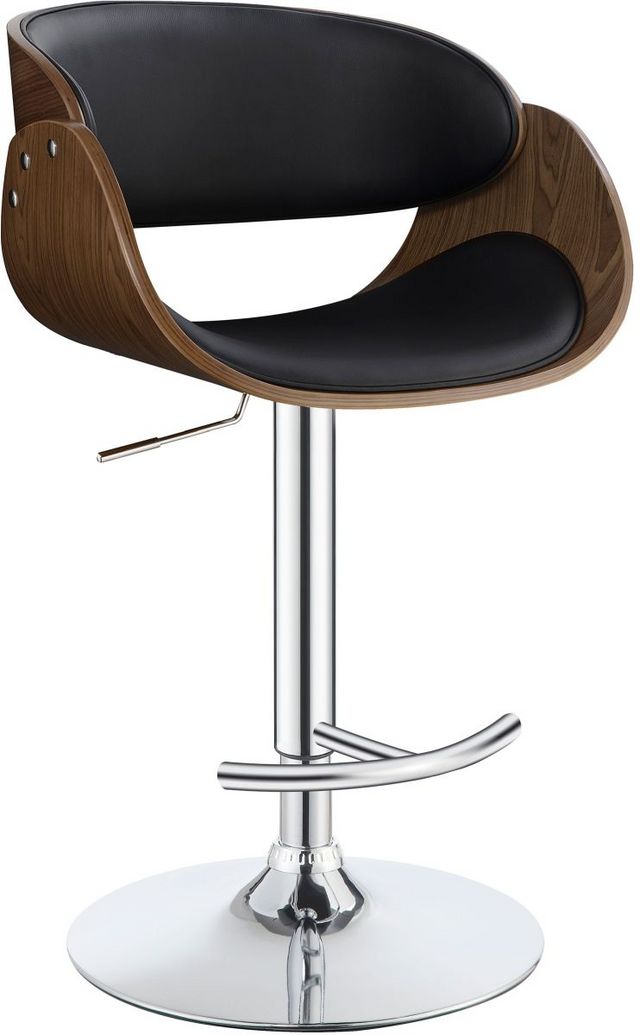 Coaster® Dana Black/Chrome Adjustable Bar Stool-1