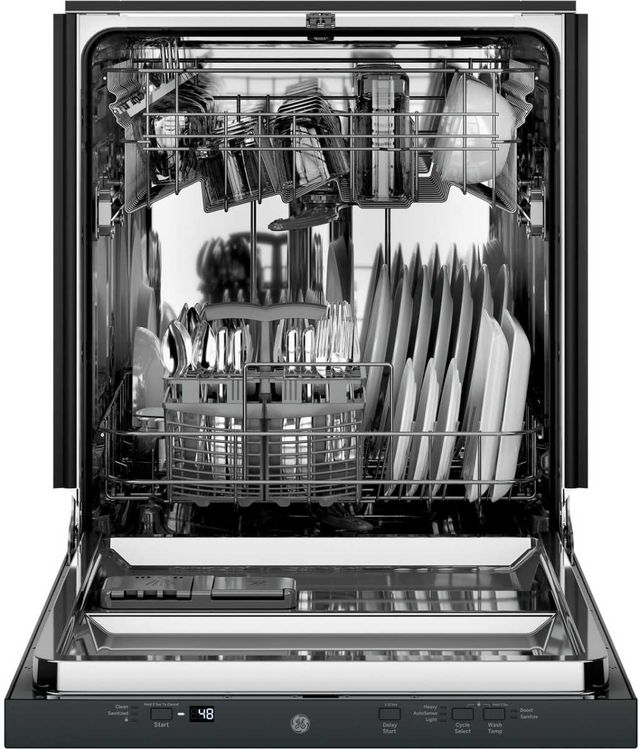GE® 24" Black on Black Built-In Dishwasher-3