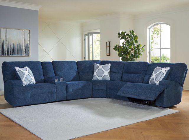 Signature Design by Ashley® Acklen Place 6-Piece Navy Power Reclining L-Shape Sectional-1