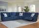 Signature Design by Ashley® Acklen Place 6-Piece Navy Power Reclining L-Shape Sectional-1
