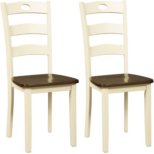 Signature Design by Ashley® Woodanville 2-Piece Cream/Brown Dining Room Chair Set-0